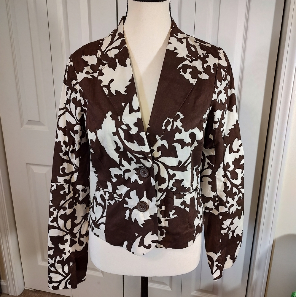 Brown/cream blazer, crop jacket